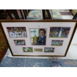 A RUGBY WORLD CUP PHOTO MONTAGE WITH SIGNED JONNY WILKINSON PHOTO