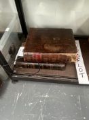 A LEATHER BOUND FAMILY BIBLE TOGETHER WITH A BOOK ON THE LIFE OF CHRIST