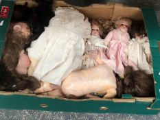 THREE BISQUE HEADED DOLLS AND THREE OTHERS DAMAGED