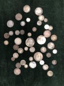 287grms OF ANTIQUE AND LATER SIVER COINS.