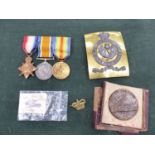 A GROUP OF THREE WWI MEDALS TO CHAPLIN B.H. LLOYD-OSWELL ROYAL NAVY, TOGETHER WITH A RMS LUSITANIA