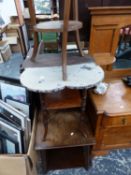 AN ARTS AND CRAFTS STYLE OCCASIONAL TABLE AND TWO OTHERS