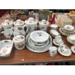 WORCESTER EVESHAM PATTERN WARES TOGETHER WITH ROYAL CHELSEA TEA AND SOUP WARES
