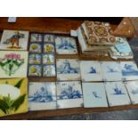 A QUANTITY OF ANTIQUE AND OTHER TILES