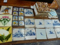 A QUANTITY OF ANTIQUE AND OTHER TILES