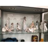 NINE NAO FIGURES TOGETHER WITH ANOTHER BY DOULTON