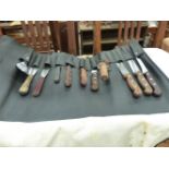 A SET OF CARVING KNIVES IN A  FREDERICK DICK CASE