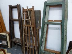 A QUANTITY OF VARIOUS ARTIST EASEL ETC.