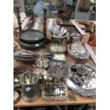 ELECTROPLATE AND PEWTER, TO INCLUDE TUREENS, CUTLERY, BOWLS, ETC