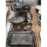 ELECTROPLATE: TO INCLUDE A CHAFING DISH, VEGETABLE TUREENS, COFFEE POT, SAUCE BOAT, ETC.