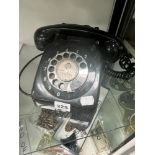 A PYE BLACK PLASTIC TELEPHONE SET