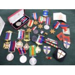 A GROUP OF WORLD WAR II WAR MEDALS TO TOM STEWART, TOGETHER WITH RAF LONG SERVICE GOOD CONDUCT