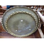 TWO EASTERN BRASS TRAYS