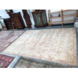 A GOOD QUALITY HAND WOVEN CARPET OF ART DECO DESIGN 373 x 276 cm