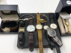 A COLLECTION OF WATCHES TO INCLUDE ACCURIST, SEKONDA, QMAX, ETC.