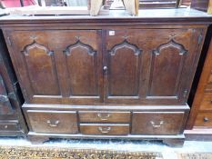AN 18th C. AND LATER OAK SIDE CABINET