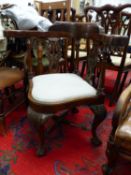 AN ANTIQUE CORNER ARMCHAIR AND FOUR FURTHER CHAIRS (5)