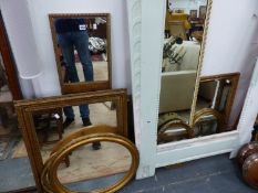 TEN VARIOUS GILT FRAMED AND OTHER MIRRORS