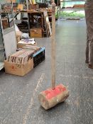 A WOODEN EARLY FAIRGROUND HAMMER/MALLET USED FOR HIGH STRIKER/STRENGTH TESTER OR STRONGMAN GAME,