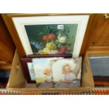 BOX OF DECORATIVE PICTURES