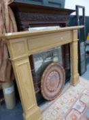 A PAINTED PINE FIRE SURROUND