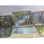 A GROUP OF SIX VARIOUS OIL PAINTINGS