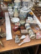 JUGS, VASES, LACQUER AND OTHER DECORATIVE SMALL BOXES,