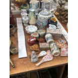 JUGS, VASES, LACQUER AND OTHER DECORATIVE SMALL BOXES,