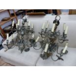 TWO LARGE DUTCH STYLE CHANDELIERS