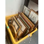 A BOX OF PRINTS AND PICTURES