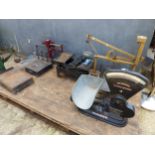FIVE SETS OF LARGE VINTAGE WEIGHING SCALES.