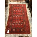 AN ANTIQUE TURKOMAN RUG BAG FACE. 163 x 100cms