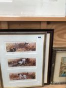 AFTER MICK CAWSTON A TRIO FRAMED SIGNED AND NUMBERED IN PENCIL "EYE SPY MISSED AND DRAT" 7 x 23