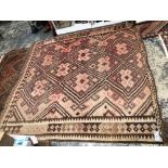 AN OLD TRIBAL KELIM CARPET 233 x 250 cm