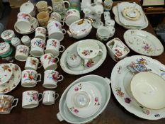 A COLLECTION OF VICTORIAN AND OTHER CABUINET CUPS , HAND PAINTED DINNERWARES ETC