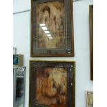 AFTER JANET TREBY CONTEMPORARY SCHOOL THREE SIGNED AND NUMBERED EMBELLISHED PRINTS OF NUDE