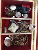A COLLECTION OF ANTIQUE AND LATER COSTUME AND OTHER JEWELLERY TOGETHER WITH A SEKONDA AND A SMITHS