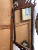 TWO MAHOGANY FRAMED WALL MIRRORS EACH APPROX. 92 x 48cm