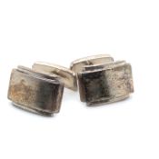 A PAIR OF HALLMARKED SILVER TIFFANY AND CO METROPOLIS COLLECTION CUFFLINKS. GROSS WEIGHT 21.08grms.