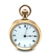 AN AMERICAN WALTHAM WATCH COMPANY GOLD PLATED FOB WATCH, MOVEMENT REFERENCE NUMBER 12255281. WINDS