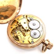 A VINTAGE 9ct HALLMARKED GOLD J.W.BENSON LONDON OPEN FACE POCKET WATCH. THE INSIDE BACK COVER