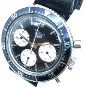 A COLLECTORS HEUER AUTAVIA 2446 SWISS WRIST WATCH. CIRCA 1967 - 68, POSSIBLY 3rd EXECUTION DIAL.