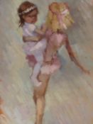 YVONNE TOCHER (1920-2013), ARR. THE BALLET REHEARSAL, OIL ON BOARD, SIGNED LOWER RIGHT AND