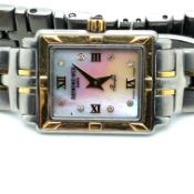 A RAYMOND WEIL PARSIFAL DIAMOND DOT AND PINK MOTHER OF PEARL DIAL STAINLESS STEEL BRACELET WATCH