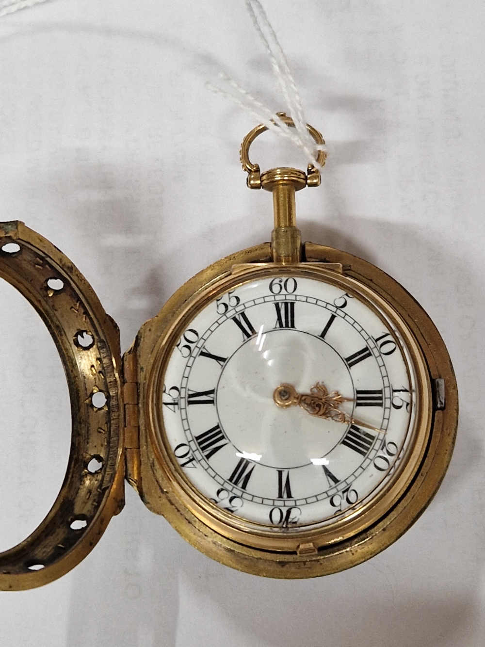 AN ANTIQUE GOLD PAIR CASED POCKET WATCH, SIGNED BONLY LONDON, (SIC) PROBABLY DEVERAUX BOWLEY, - Image 11 of 21