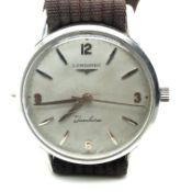 A VINTAGE LONGINES, JAMBOREE WRIST WATCH. THE MANUAL WOUND WATCH IN A STAINLESS STEEL CASE, WITH