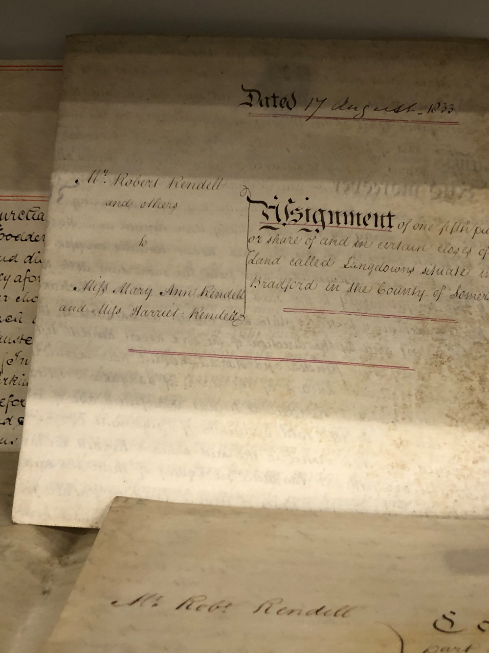 A GOOD COLLECTION OF VELLUM AND OTHER DEEDS AND INDENTURE DATING PRINCIPALLY 1800 TO 1830'S. - Image 8 of 9