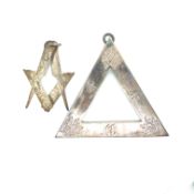 HALLMARKED SILVER TO INCLUDE A MASONIC ROYAL ARCH OF THE ANCIENT DRUIDS TRIANGLE PENDANT DATED