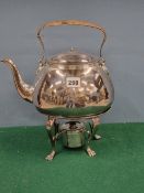 A SILVER KETTLE AND STAND BY WILLIAM KINGDON, LONDON 1815, THE BURNER BY ANOTHER MAKER, LONDON 1816,