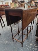 AN 18th C. MAHOGANY SPIDER LEG TABLE WITH A RECTANGULAR DROP FLAP TOP